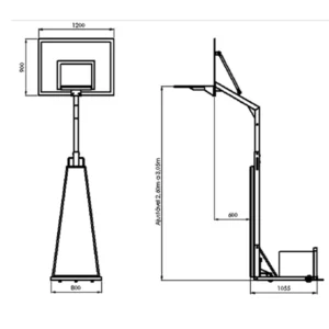kosarkaska konstrukcija sa tockovima STREET SPORT specifikacija